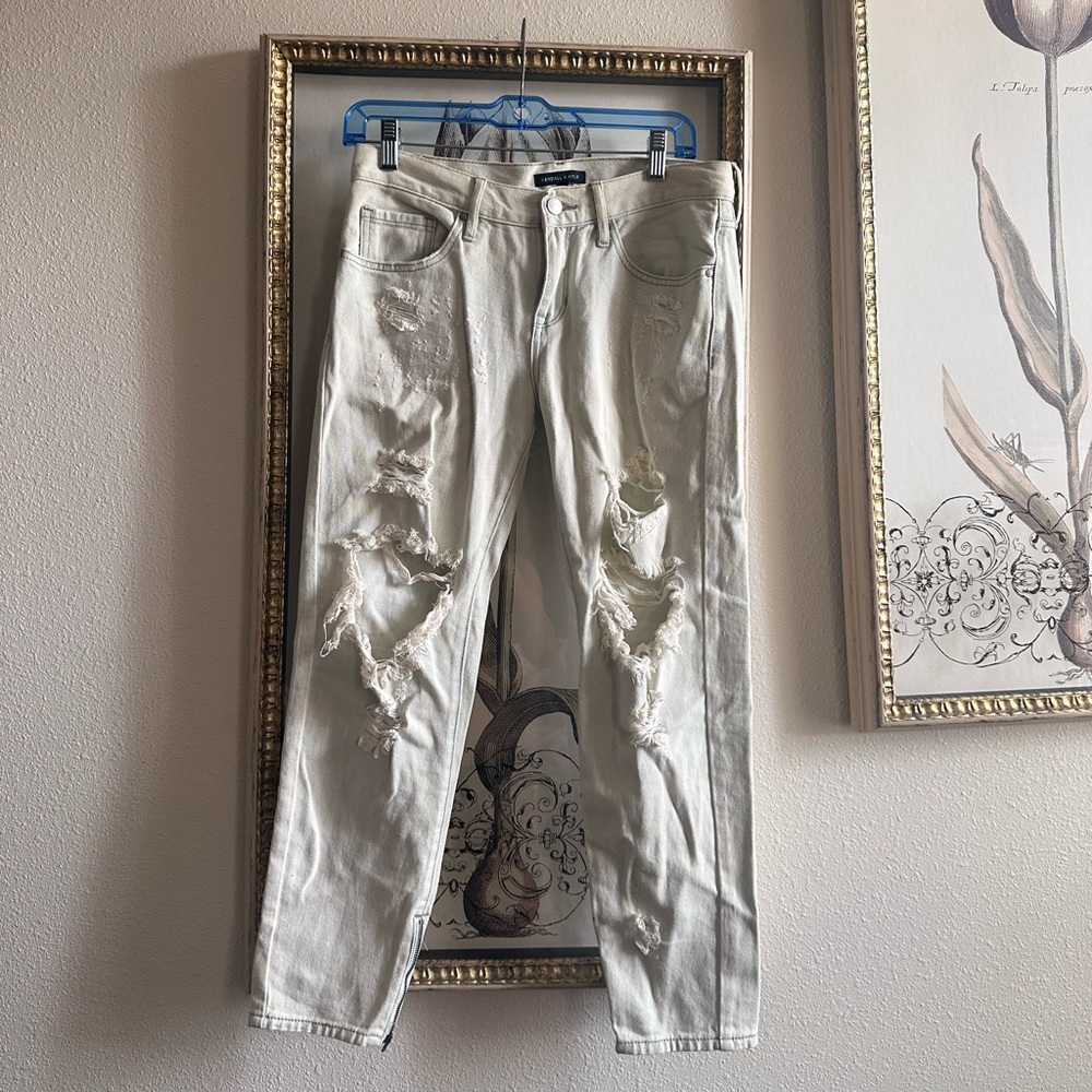 Kendall + Kylie Milky Ripped Jeans